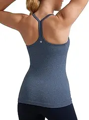 [CRZ YOGA] Seamless Workout Tank Tops with Built in Bra Women Racerback Gym Tops Sports Camisole