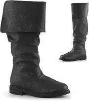 [BOKAAW] Oversized Medieval Pirate Boots,Renaissance Boots Western Knight Boots Flat Jazz Boots Botas Piratas Renacentistas Male and Female Pull On Mid Calf Gothic Boots Cosplay