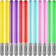 Inflatable Light Sabers for Kids Parties- (Pack of 12) 35-inch Neon Colors Blow Up Saber Swords, Party Favors, Decorations, Goodie Bags, Star Galaxy Theme, Photo-Booth Prop, Birthdays, Carnival Toys