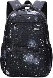 [MITOWERMI] Kids Backpack for Boys Girls Nylon Elementary School Bags Durable Children Bookbags Casual Travel Back Pack Galaxy Black