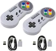 Colorpp 1 Pair 2.4GHz Wireless Gamepad Controller for Super Nintendo NES & SNES classic mini Wireless Console controller joystick game