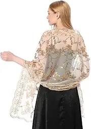 [Central Chic] Sequin Shawl Pashmina Wrap Scarf Cover Up Wedding Bridal Bridesmaids Dresses Wrap Sequin Scarves