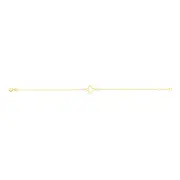9ct Yellow Gold 19.10cm Leaf Clover and Pearl Bracelet