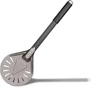 Joylongde Pizza Turning Peel 7 Inch Round Anodized Aluminum Perforated Pizza Peel Turner with Metal Handle Pizza Paddle Spinner for Outdoor Pizza Oven Accessories