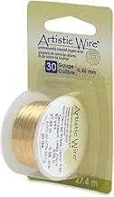 30 Gauge Tarnish Resistant Brass Craft Jewelry Wrapping Wire, Gold Color, 30 yd