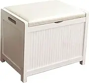 Entryway Storage Bench Foot Stool White Solid Wood Storage Foot Stool Change Shoe Bench Foot Stool Ottomans Storage Foot Stool(White 2)