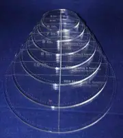 Circle Template with Seam Allowance 7 Piece Set. 4",5",6",7",8",9",10" - Clear 1