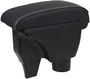 EXEGPLPVK Fit for Yaris Fit for Vitz Fit for VIOS Fit for Vizi Armrest Box USB Interface Arm Rest Accessories Decoration Car-Styling Center Console Auto(Black White Lines)