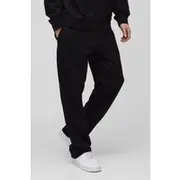 Mens Black 260GSM Loopback Basic Straight Leg Jogger