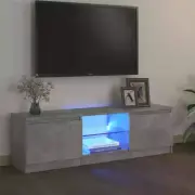 vidaXL TV Cabinet with LED Lights Concrete Grey 120x30x35.5 cm OLL