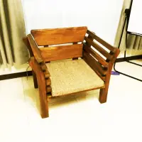 在飛比找momo購物網優惠-【吉迪市柚木家具】原木造型扶手單人沙發椅 SN036C(單人