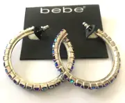 NWT BEBE Purple Aurora Borealis Hoop Earrings $19