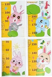 Mobestech 1 Set Removable Rabbit Height Chart Sticker for Cute Cartoon Animal Design Height Measuring Wall Decal for Nursery Bedroom Kindergarten and Bathroom Decor