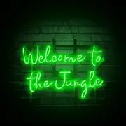 Welcome To The Jungle 20"x16" Neon Light Sign Lamp Home Wall Decor Bedroom Club