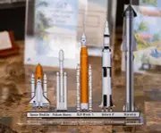 5 rocket model - Shuttle, Falcon, SLS Block 1, Saturn V, Starship - 12" wide