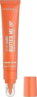 Rimmel London Oh My Gloss Butter Me Up Lip Butter Balm 006 Coral Breeze, Hydrating Lip Balm, Tinted Lip Balm, Lip Care, Hydration, Nourishing, Squalene, 15ml (0.53oz)