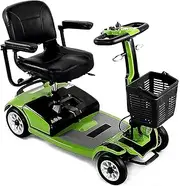 Elderly Electric Scooter - Motor Scooter - Electric Vehicle for Travel 4-Wheel Mobility Scooter - Electric Powered Mobile Wheelchair for Adults - Folding and Compact - Green