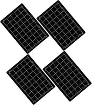 BEBEMOKO Magnetic Cutting Mat 4pcs Iron Grid Die Cutting Machine Accessory Crafting Tool Sewing Guide Nonslip Base Black