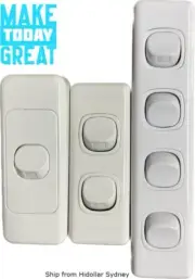 MINI WHITE POWER SWITCH LIGHT ELECTRICAL SWITCH ARCHITRAVE SWITCH 1 2 4 GANG 250