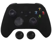 Silicone Cover + Thumb Grips For XBOX Series X Controller Case Skin - Black