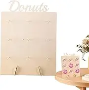 Donut Display Stand for Party | Wooden Rustic Doughnut Holder | 9-Holes Donut Stand Wall for Parties, Wedding Doughnut Exhibition for Decorating The Dessert Table