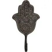 Hook Folk Hand Metal 19cm Wall Hanging Bags/Coats Hanger/Holder Organiser Black