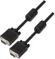 VoltShine 10m SVGA Cable with HDB15M connectors and ferrite, Black, Ideal for Connecting Monitors and projectors.