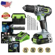 Powerful 20V Cordless Drill Driver Kit with 3/8'' Keyless Chuck - Complete Set
