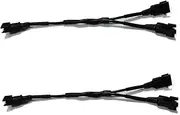 NBWDY 2Pcs 19cm RGB Extension Cable Wire Cord Set -1male to 2 Male 2 Way Splitter Y Cable for LED Multi-Color Accent Motorcycle ATV Car Light Accent Glow Neon Strip(2 x 2 Way Splitter Y Cable)