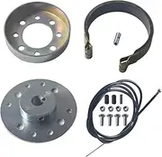 4" Drum Brake Band Pin Brake 65" Cable Steel Sprocket Brake Hub 5/8" Bore 3/16" Keyway for Mini Bike 212cc 196cc 6.5hp Dune Buggies Drift Trike Heavy Duty Go Kart Cart with Hardware Kit
