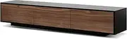 Letty 2.3m Wooden Entertainment Unit - Black with Walnut Drawers
