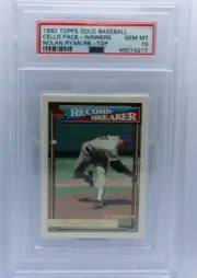 1992 Topps Gold Baseball - Sealed Cello Pack - Nolan Ryan on Front - PSA 10