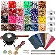 Sealing Wax Set - Roseflower Retro Wax Seal Kit with Exquisite Stove, Marker Pen for Wedding Christmas Party Invitation Cards #4