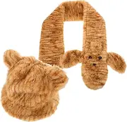 [COLLBATH] Animal Hat with Scarf Cute Cat Ears Beanie and Tiger Bucket Hat Women Fuzzy Warm Hat and Scarf Plush Animal Winter Hat for Cold Weather