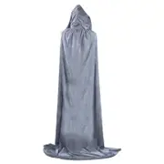 Grey Adult Hooded Velvet Cloak Cape Wizard Costume