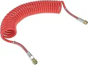X AUTOHAUX 30 Circle Air Brake Hose Oil Cooler Coiled Short Tail Line Brake Coil Cable for Trucks Tractors Assembly with M22x1.5 NPT Fitting Red 24.5FT