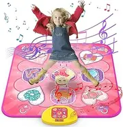 Dance Mat Toys for 3 4 5 6 7+ Year Old Girls,Dance Mat for Kids,Electronic Music Dance Pad Toy with LED Lights,5 Game Modes Princess Dancing Mat,Birthday Xmas Gifts for Age 3-8 Year Old Girls