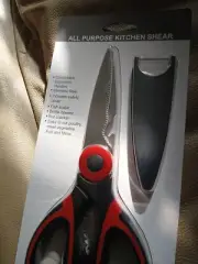ALL PURPOSE KITCHEN SHEAR & SAFETY COVER STAINLESS STEEL ERGONOMIC FISH SCALER
