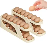 1/2 Refrigerator Egg Holder - Slide Egg Organizer | Automatic Egg Rolling Dispenser, Egg Rack Holder, Egg Holder Box, Egg Fridge Storage for Kitchen Refrigerator 36.1 * 10.8 * 8.5cm