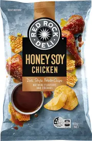 2 x Red Rock Deli Honey Soy Chicken Potato Chips Share Pack 165g