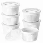 DOWAN Ramekins 8 oz Oven Safe with Lids, Creme brulee Ramekins Bowls with Cov...