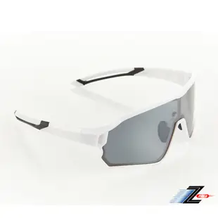 Z-POLS 新一代PRO搭載頂級偏光Polarized 強抗UV400電鍍水銀黑運動太陽眼鏡(質感白全框設計)