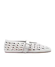 Alaïa Cut-Out Strass Ballet Flats 39.5 White