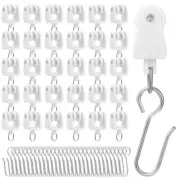 30 Pcs Slide Smoothly Practical Curtain Tracks Carrier Rollers Hooks