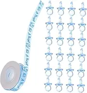 Abaodam 100Pcs Mini Pacifiers with Ribbon Shower Supplies Decorations for Boys Fun Table Scatter for Showers Birthday Parties Safe Lightweight Shower Ornament