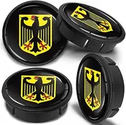 SkinoEu Set of 4 Hub Caps, Wheel Centre Caps, Wheel Hub Caps, Wheel Hub Caps with Silicone Sticker, 60 mm, Germany Flag, CX 74
