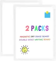 2 PCS Magnetic White Board Dry Erase Double-Sided Writing, 8"X11" Small Dry Eras