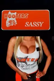 Hooters Uniform Sassy Name Tag Pin Back Dress Up Role Play Halloween Costume