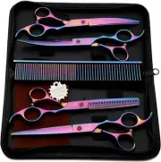 Spring Rainbow Pet Scissors Kit, Set of 4 with Comb