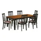 7 Pc Table set with a Dining Table and 6 Dining Chairs in Black...